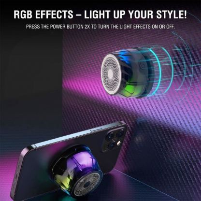 4smarts SoundCharge MagSafe Bluetooth Speaker 5W - портативен безжичен блутут спийкър с MagSafe и поставка (пад) за безжично зареждане за iPhone и мобилни устройства (черен-прозрачен) 6