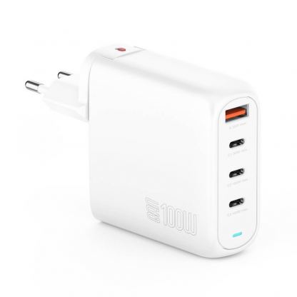 4Smarts GaN Charger Flex Pro 100W Travel Edition - захранване за ел. мрежа за лаптопи, смартфони и таблети с 3xUSB-C и 1xUSB-A изходи с технология за бързо зареждане (бял) 3