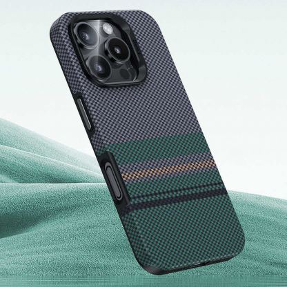 Benks Magnetic Armor Pro Aurora Kevlar Case 600D - удароустойчив кевларен кейс с MagSafe за iPhone 16 Pro (черен) 5