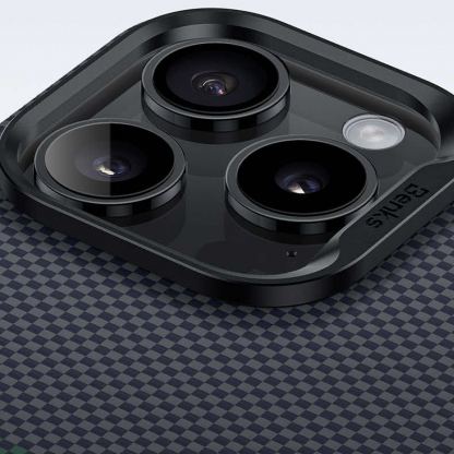 Benks Magnetic Armor Pro Aurora Kevlar Case 600D - удароустойчив кевларен кейс с MagSafe за iPhone 16 Pro (черен) 10