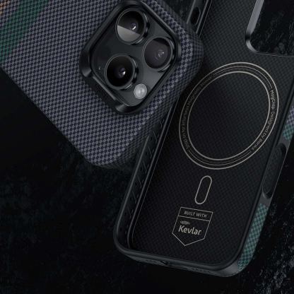 Benks Magnetic Armor Pro Aurora Kevlar Case 600D - удароустойчив кевларен кейс с MagSafe за iPhone 16 Pro (черен) 11