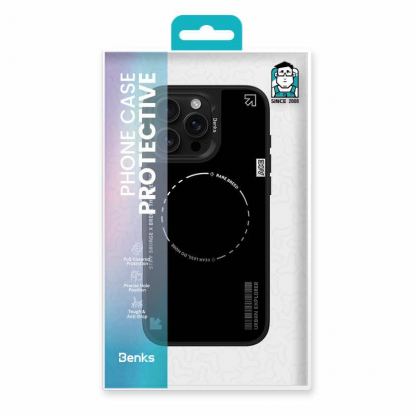Benks Magnetic Dynamic Minimalist Case - хибриден удароустойчив кейс с MagSafe за iPhone 16 Pro Max (черен) 6