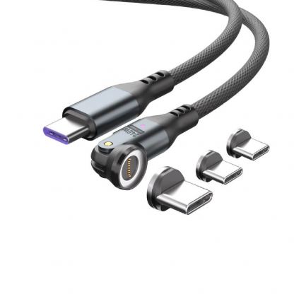 4smarts GravityCord Magnetic USB-C to USB-C Cable Set 240W - USB-C кабел с магнитен накрайник за устройства с USB-C (180см) (черен) 3