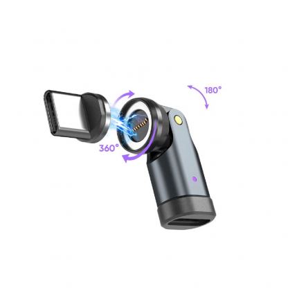 4smarts GravityCord Magnetic USB-C to USB-C Cable Set 240W - USB-C кабел с магнитен накрайник за устройства с USB-C (180см) (черен) 5
