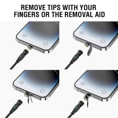 4smarts GravityCord Magnetic USB-C to USB-C Cable Set 240W - USB-C кабел с магнитен накрайник за устройства с USB-C (180см) (черен) 11