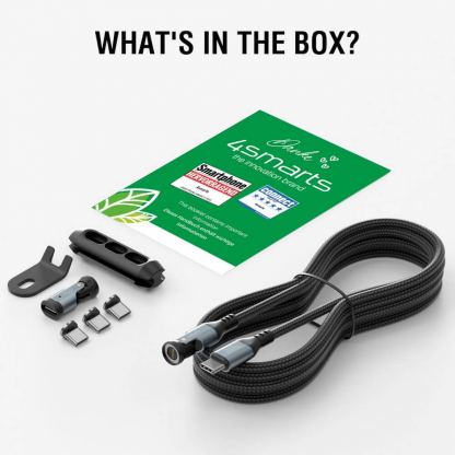 4smarts GravityCord Magnetic USB-C to USB-C Cable Set 240W - USB-C кабел с магнитен накрайник за устройства с USB-C (180см) (черен) 12