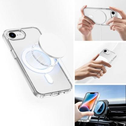 4smarts 360° Premium Protection Set - хибриден удароустойчив кейс с MagSafe и стъклено защитно покритие за дисплея на iPhone 16e (прозрачен) 3
