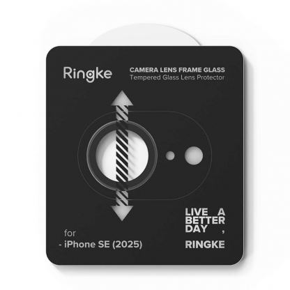 Ringke Camera Lens Frame Glass Protector 2 Pack - 2 комплекта предпазни стъклени лещи за камерата на iPhone 16e (2025) (черен) 5