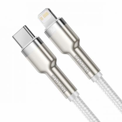 Baseus Cafule Metal Series USB-C to Lightning Cable PD 20W (CATLJK-A02) - USB-C към Lightning кабел за Apple устройства с Lightning порт (100 см) (бял) 2