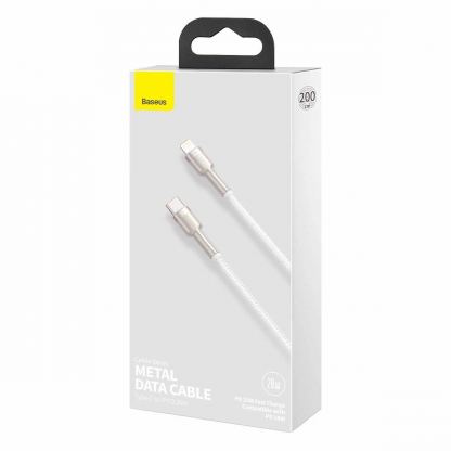 Baseus Cafule Metal Series USB-C to Lightning Cable PD 20W (CATLJK-A02) - USB-C към Lightning кабел за Apple устройства с Lightning порт (100 см) (бял) 7