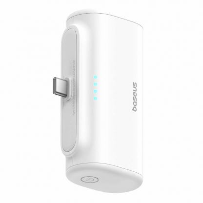 Baseus Compact Powerbank USB-C Connector 5000mAh 20W (P10068306213-00) - външна батерия с USB-C конектор (бял) 2