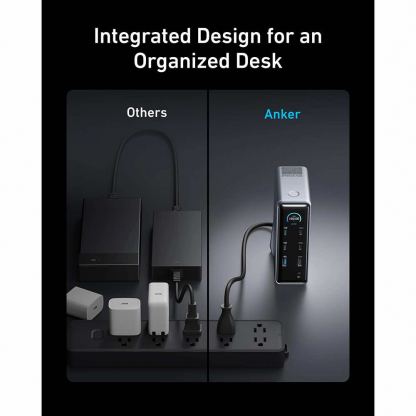 Anker Prime Charging Docking Station (14-in-1, Dual Display, 160W) - мултифункционален хъб за свързване на допълнителна периферия за MacBook и USB-C устройства (сив) 2