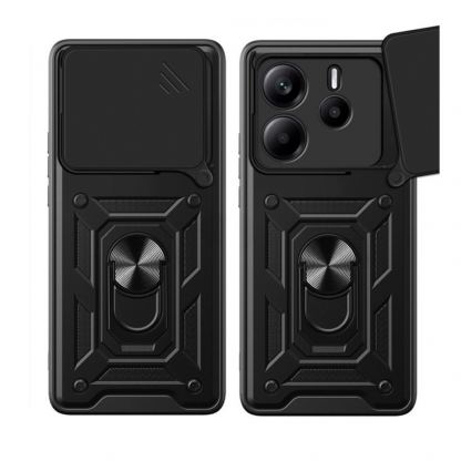 Techsuit CamShield Case - хибриден удароустойчив кейс с пръстен против изпускане за Xiaomi Redmi Note 14 4G (черен)  2