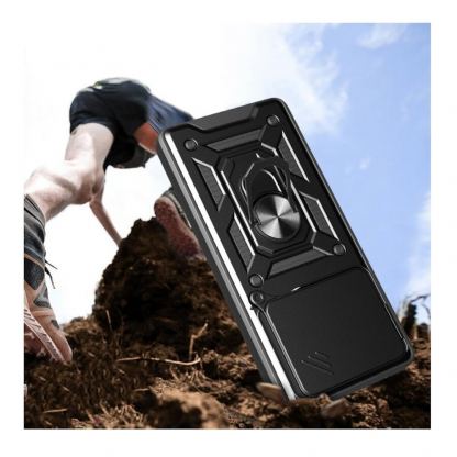 Techsuit CamShield Case - хибриден удароустойчив кейс с пръстен против изпускане за Xiaomi Redmi Note 14 4G (черен)  3