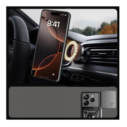 Techsuit CamShield Case - хибриден удароустойчив кейс с пръстен против изпускане за Xiaomi Redmi Note 14 4G (черен)  4