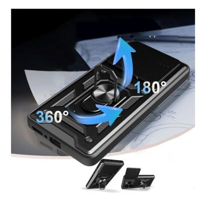 Techsuit CamShield Case - хибриден удароустойчив кейс с пръстен против изпускане за Xiaomi Redmi Note 14 4G (черен)  6