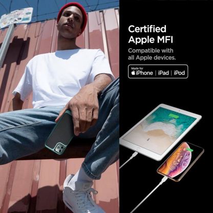 Spigen Essential Fast Charging USB-C to Lightning Cable PD Pack - комплект 2 броя USB-C към Lightning (MFI) кабели за Apple устройства с Lightning порт (100 см) (бял)  6