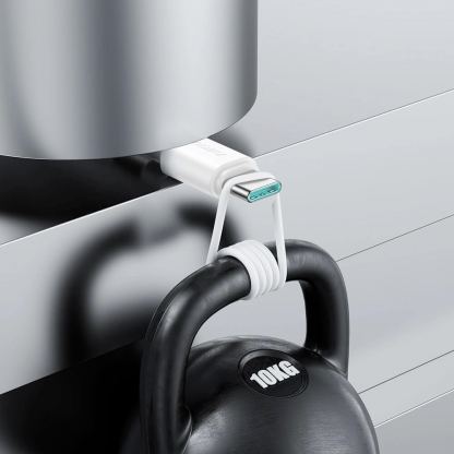 Joyroom Lost Lasting USB-A to USB-C Cable 3А - кабел с гумирана оплетка за устройства с USB-C порт (100 см) (бял) 3