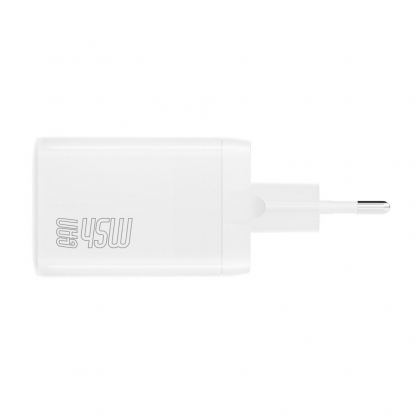 4smarts GaN 2C Wall Charger Dual USB-C 45W - захранване за ел. мрежа с 2xUSB-C PD изходи с технология за бързо зареждане (бял) (bulk)  2