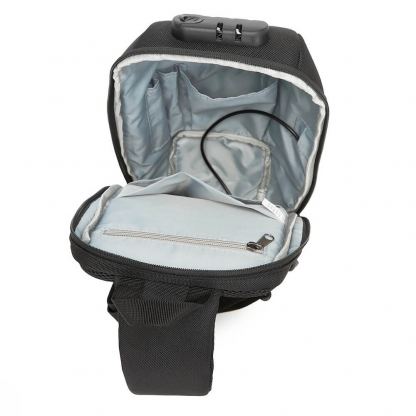 Wozinsky Anti-Theft Sling Backpack With Lock - стилна чанта с презрамка и ключалка за смартфони и други дребни вещи (черен) 4