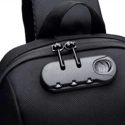 Wozinsky Anti-Theft Sling Backpack With Lock - стилна чанта с презрамка и ключалка за смартфони и други дребни вещи (черен) 8