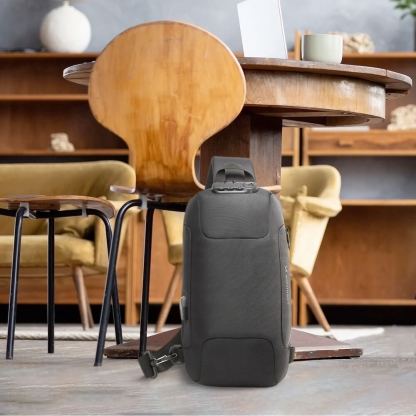 Wozinsky Anti-Theft Sling Backpack With Lock - стилна чанта с презрамка и ключалка за смартфони и други дребни вещи (черен) 9