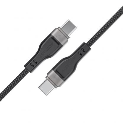 Acefast Digital Display USB-C to USB-C Cable PD 2.0 100W - здрав кабел с вграден магнитен органайзер и въжена оплетка за устройства с USB-C порт (100 см) (черен) 2