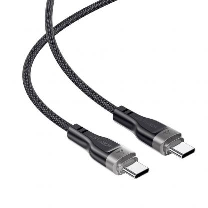 Acefast Digital Display USB-C to USB-C Cable PD 2.0 100W - здрав кабел с вграден магнитен органайзер и въжена оплетка за устройства с USB-C порт (100 см) (черен) 4