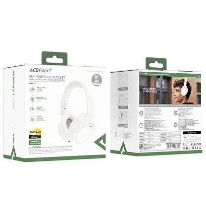 Acefast H6 ANC Wireless Over-Ear Headphones - безжични блутут слушалки с активна изолация на околния шум (бял) 4