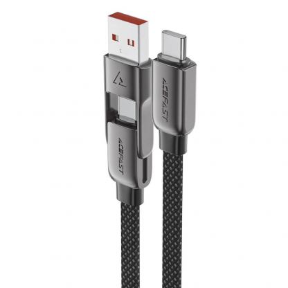 Acefast USB-C to USB-C and USB-A Cable 60W - качествен многофункционален кабел USB-C към USB-C или USB-A (20 см) (черен) 3