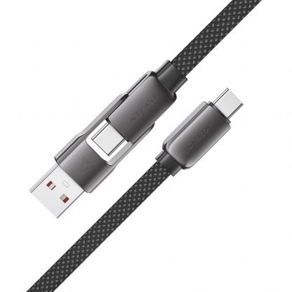 Acefast USB-C to USB-C and USB-A Cable 60W - качествен многофункционален кабел USB-C към USB-C или USB-A (20 см) (черен) 4