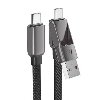 Acefast USB-C to USB-C and USB-A Cable 60W - качествен многофункционален кабел USB-C към USB-C или USB-A (20 см) (черен) 5