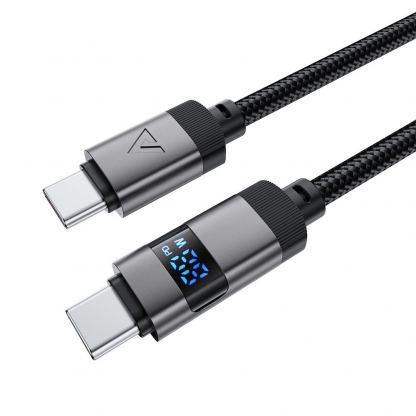 Acefast USB-C to USB-C Cable with LED Display 66W - USB-C към USB-C кабел за устройства с USB-C порт (120 см) (черен) 2