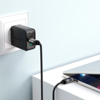 Acefast USB-C to USB-C Cable with LED Display 66W - USB-C към USB-C кабел за устройства с USB-C порт (120 см) (черен) 5