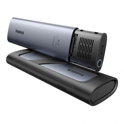 Baseus FlyJoy USB-C External M.2 NVMe SATA SSD Enclosure - алуминиева външна кутия с USB-C за M.2 NVMe SATA SSD дискове (сив) 3