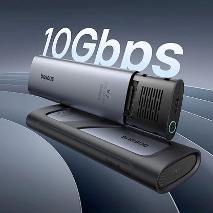 Baseus FlyJoy USB-C External M.2 NVMe SATA SSD Enclosure - алуминиева външна кутия с USB-C за M.2 NVMe SATA SSD дискове (сив) 8