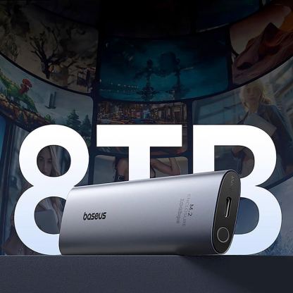 Baseus FlyJoy USB-C External M.2 NVMe SATA SSD Enclosure - алуминиева външна кутия с USB-C за M.2 NVMe SATA SSD дискове (сив) 13