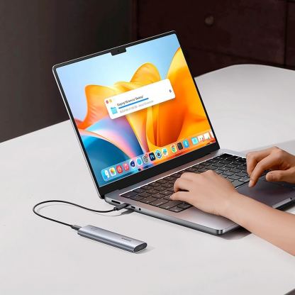 Baseus FlyJoy USB-C External M.2 NVMe SATA SSD Enclosure - алуминиева външна кутия с USB-C за M.2 NVMe SATA SSD дискове (сив) 16