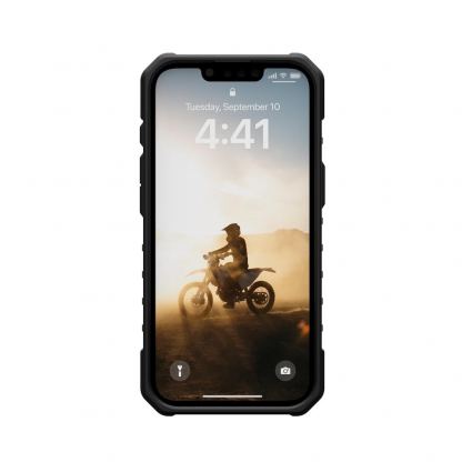 Urban Armor Gear Pathfinder Clear MagSafe Case - удароустойчив хибриден кейс с MagSafe за iPhone 16e (черен) 2