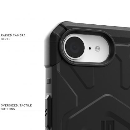 Urban Armor Gear Pathfinder Clear MagSafe Case - удароустойчив хибриден кейс с MagSafe за iPhone 16e (черен) 6