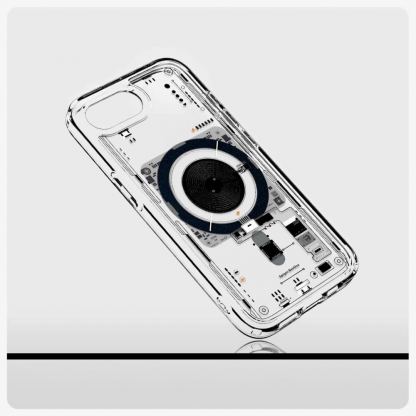 Spigen Ultra Hybrid MagSafe Neo One Case - хибриден кейс с висока степен на защита с MagSafe за iPhone 16e (прозрачен)  10