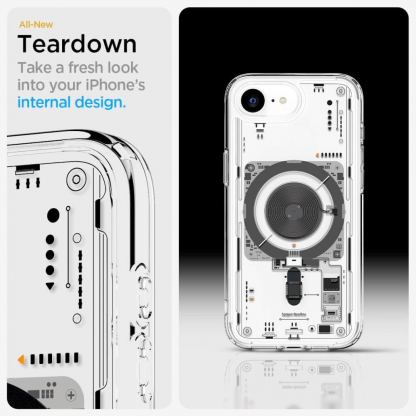 Spigen Ultra Hybrid MagSafe Neo One Case - хибриден кейс с висока степен на защита с MagSafe за iPhone 16e (прозрачен)  11