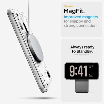Spigen Ultra Hybrid MagSafe Neo One Case - хибриден кейс с висока степен на защита с MagSafe за iPhone 16e (прозрачен)  12