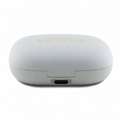 Guess Satin Classic Logo OWS Wireless Earphones - безжични OWS слушалки със зареждащ кейс (бежов) 4