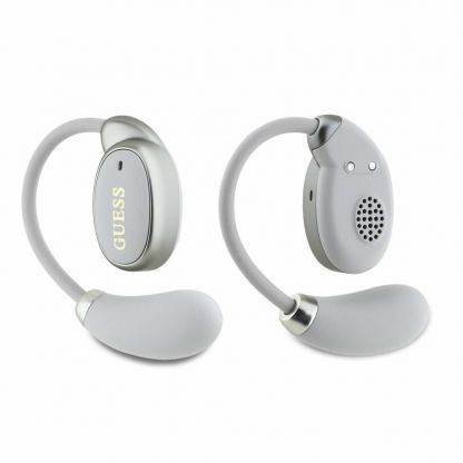 Guess Satin Classic Logo OWS Wireless Earphones - безжични OWS слушалки със зареждащ кейс (бежов) 5