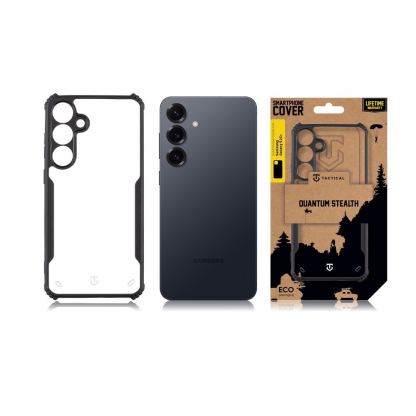 Tactical Quantum Stealth Hybrid Case - хибриден удароустойчив кейс за Samsung Galaxy S25 Plus (черен-прозрачен) 3