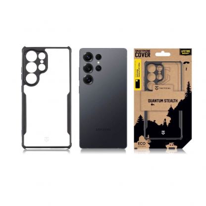 Tactical Quantum Stealth Hybrid Case - хибриден удароустойчив кейс за Samsung Galaxy S25 Ultra (черен-прозрачен) 3