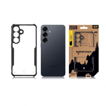 Tactical Quantum Stealth Hybrid Case - хибриден удароустойчив кейс за Samsung Galaxy S25 (черен-прозрачен) 2