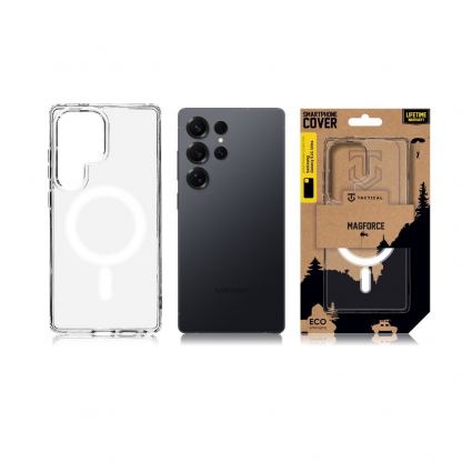Tactical MagForce Hybrid Cover - хибриден удароустойчив кейс с MagSafe за Samsung Galaxy S25 Ultra (прозрачен)  3