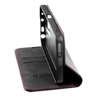 Tactical Xproof Flip Case - кожен калъф, тип портфейл с поставка и отделение за кр. карти за Samsung Galaxy S25 Ultra (черен) 2